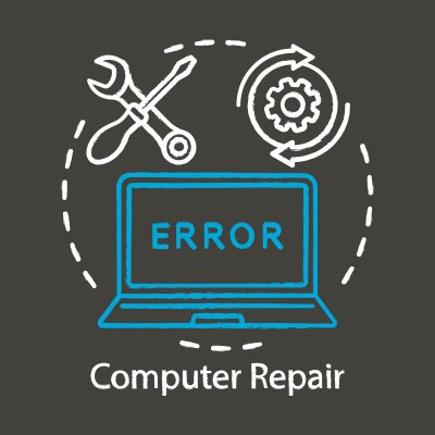 price Smart System Repair cost utility software wrench and screwdriver computer repair program software blue laptop displaying an error